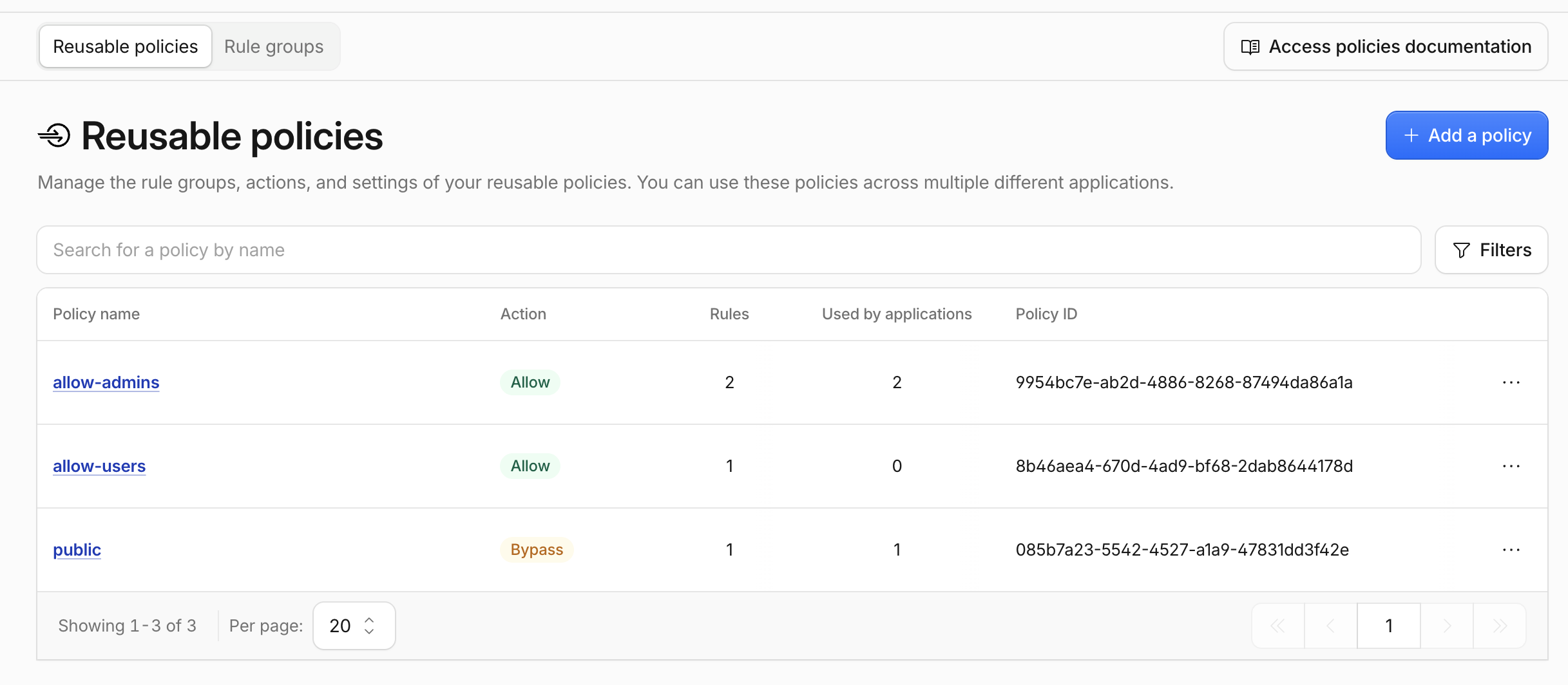 Cloudflare Zero Trust policies